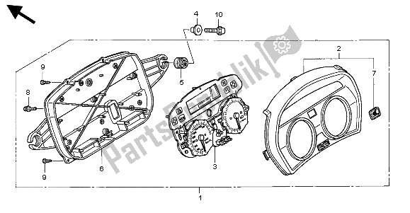 All parts for the Meter (mph) of the Honda XL 1000V 2004