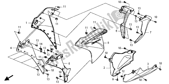 Alle onderdelen voor de Onder Kap van de Honda CBR 125 RT 2012