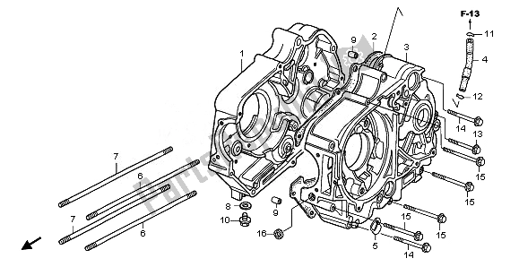 All parts for the Crankcase of the Honda CRF 70F 2008