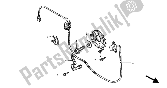 All parts for the Pulse Generator of the Honda VT 1100C2 2000