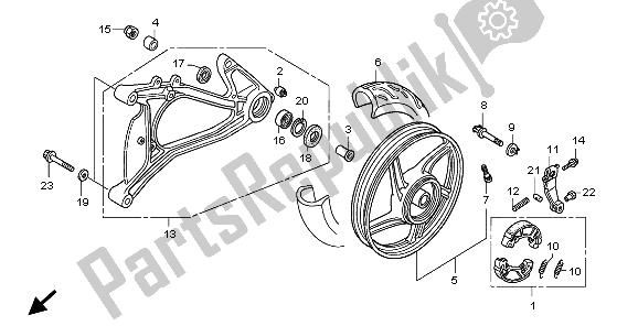 Wszystkie części do Tylne Ko? O I Wahacz Honda SH 125 2006