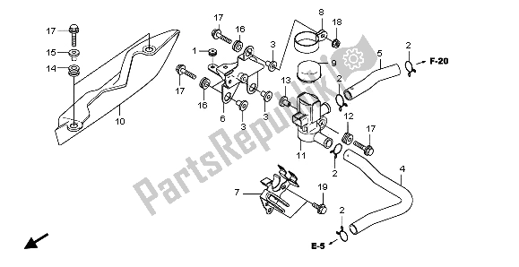 Toutes les pièces pour le Soupape D'injection D'air du Honda SH 300A 2009