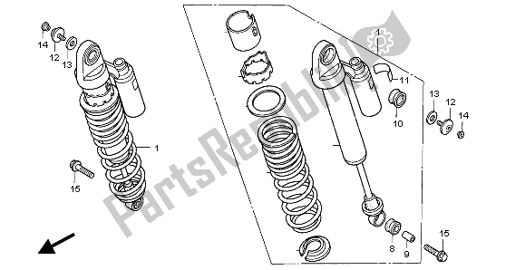 All parts for the Rear Cushion of the Honda CB 750F2 1995