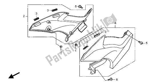 All parts for the Side Cover of the Honda CBF 1000 FSA 2010