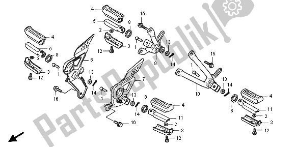 All parts for the Step of the Honda CBF 125M 2013