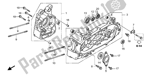 Todas las partes para Caja Del Cigüeñal de Honda SH 150R 2008