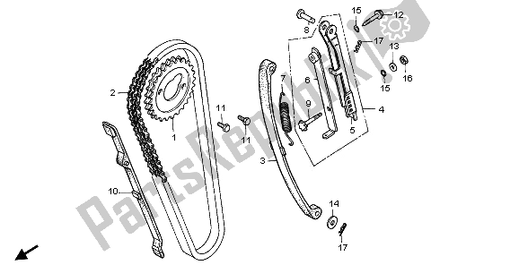 All parts for the Cam Chain & Tensioner of the Honda CA 125 1997