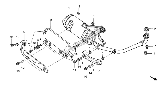 Tutte le parti per il Silenziatore Di Scarico del Honda SCV 100F 2006