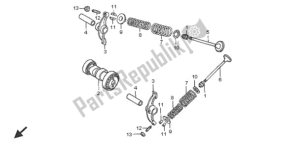 All parts for the Camshaft & Valve of the Honda CRF 70F 2005