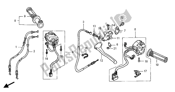 Todas as partes de Cabo E Interruptor do Honda CBR 900 RR 2001