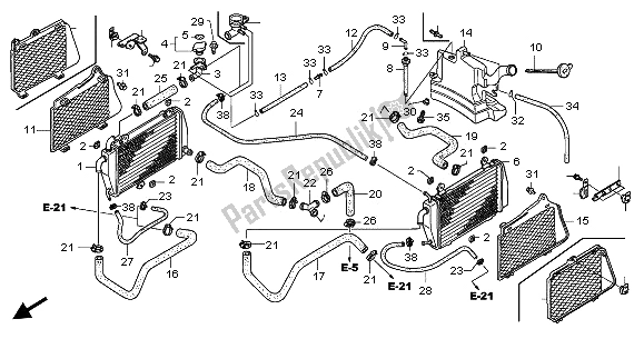 All parts for the Radiator of the Honda GL 1800A 2003