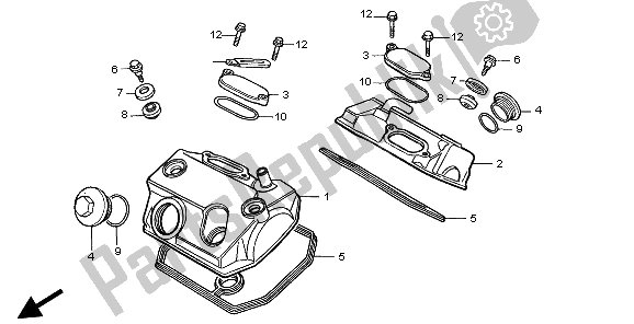 Todas las partes para Cubierta De Tapa De Cilindro de Honda XL 600V Transalp 1997