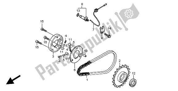 All parts for the Starting Clutch of the Honda CA 125 1999