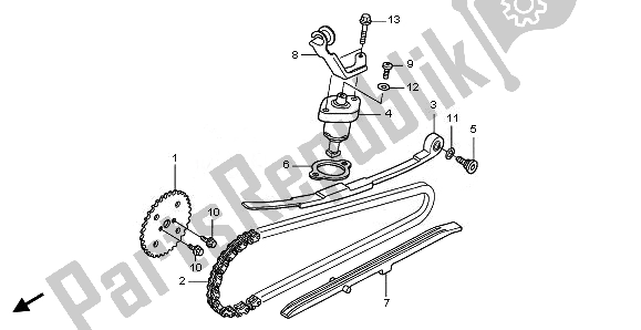 All parts for the Cam Chain & Tensioner of the Honda FES 125 2011