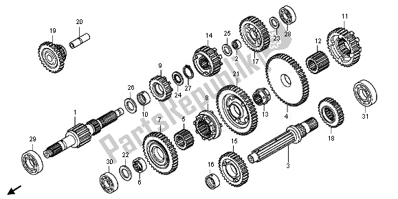 All parts for the Transmission of the Honda TRX 420 FE Fourtrax Rancher 4X4 ES 2011