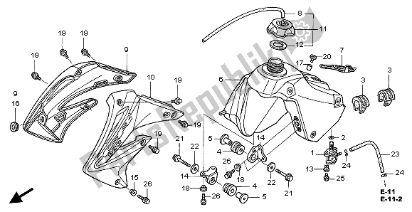 Todas las partes para Depósito De Combustible de Honda CR 85R SW 2004