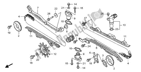 All parts for the Cam Chain & Tensioner of the Honda GL 1800 2007