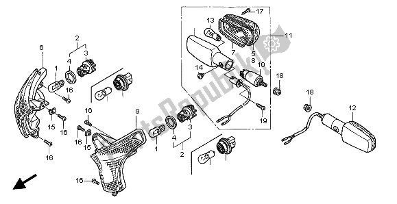 All parts for the Winker of the Honda XL 650V Transalp 2002