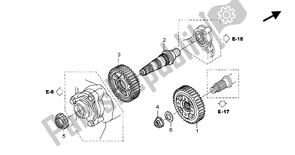 All parts for the Final Gear of the Honda ST 1300A 2003