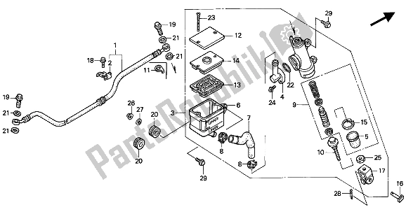 Todas las partes para Cilindro Maestro Del Freno Trasero de Honda NX 650 1994