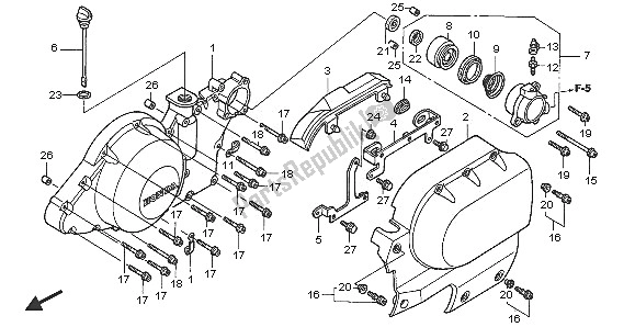 Tutte le parti per il Coperchio Carter Sinistro del Honda VTX 1800C1 2005