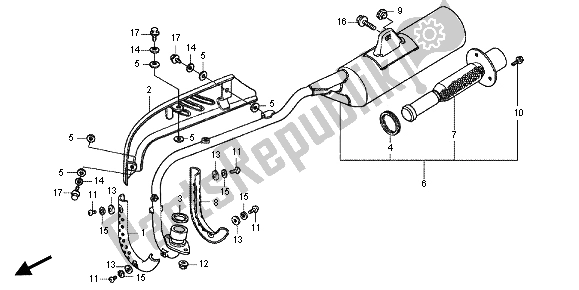 All parts for the Exhaust Muffler of the Honda CRF 70F 2012