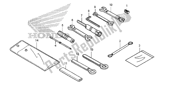 Alle onderdelen voor de Gereedschap van de Honda NC 700S 2012