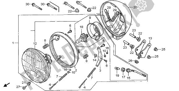 Alle onderdelen voor de Koplamp (eu) van de Honda VT 125C 2006