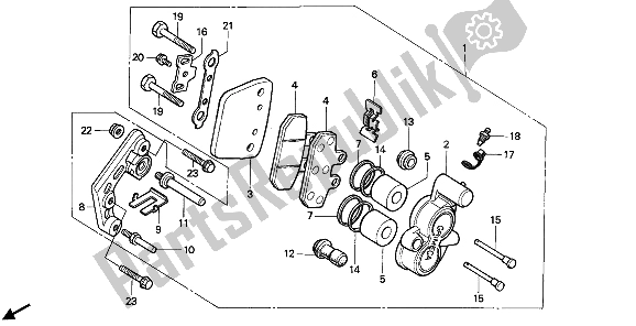 Todas las partes para Pinza De Freno Delantero de Honda NX 125 1989