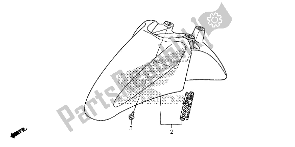 Todas las partes para Guardabarros Delantero de Honda SH 300 RA 2013