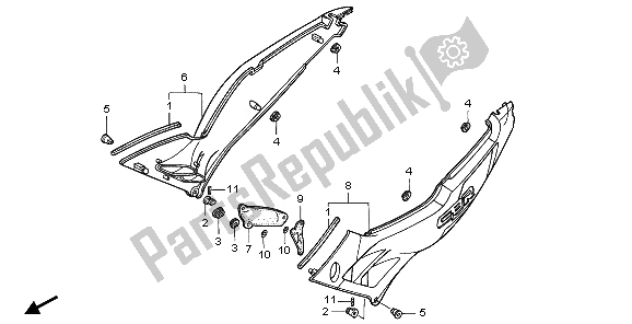 All parts for the Side Cover of the Honda CBR 600F 1995