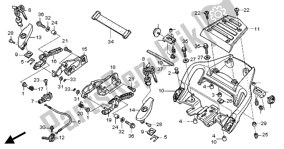 All parts for the Grab Rail of the Honda ST 1300 2004