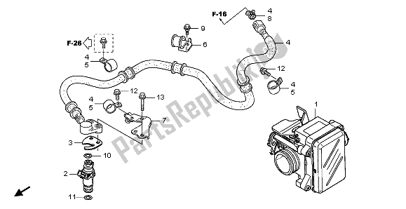 All parts for the Throttle Body of the Honda PES 150R 2008