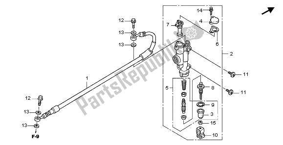 All parts for the Rr. Brake Master Cylinder of the Honda CRF 150 RB LW 2007