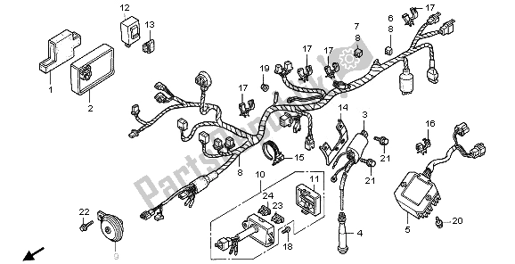 Tutte le parti per il Cablaggio E Bobina Di Accensione del Honda NX 650 1995