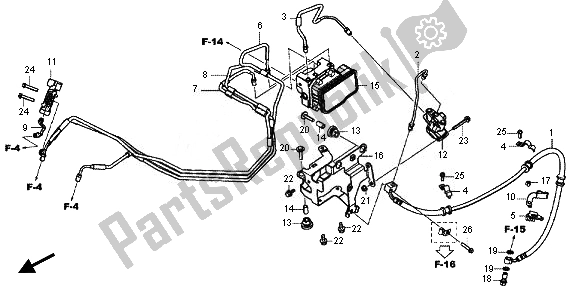 All parts for the Abs Modulator of the Honda VFR 800X 2011