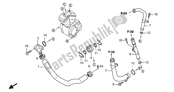 Todas las partes para Tubería De Agua de Honda NT 650V 2003