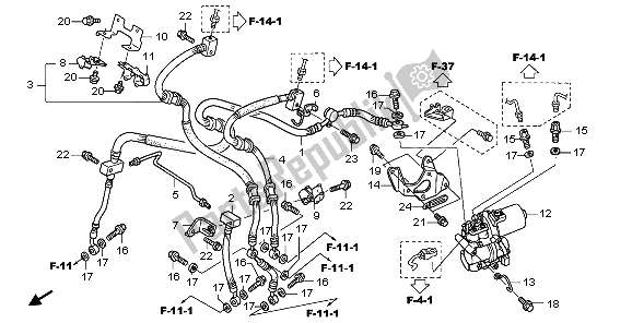 All parts for the Front Brake Hose of the Honda VFR 800A 2006
