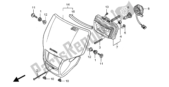 Todas las partes para Faro de Honda CRF 450X 2008