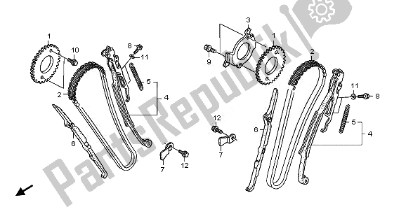 Todas las partes para Cadena De Levas Y Tensor de Honda XL 700 VA Transalp 2008