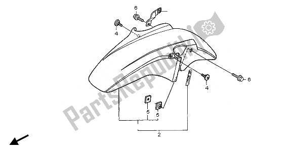 All parts for the Front Fender of the Honda CBF 500A 2008