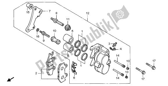 All parts for the Front Brake Caliper of the Honda CA 125 1996