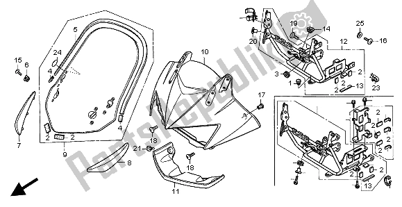 Todas las partes para Capucha Superior de Honda XL 1000V 2004