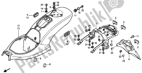 Todas las partes para Guardabarros Trasero de Honda VT 600C 1993