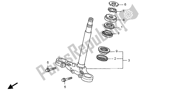 Todas as partes de Haste De Direção do Honda CBF 1000 2006