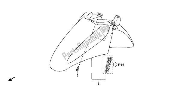 Tutte le parti per il Parafango Anteriore del Honda SH 300 RA 2012