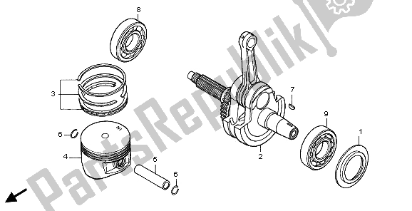 Todas las partes para Cigüeñal Y Pistón de Honda FMX 650 2005