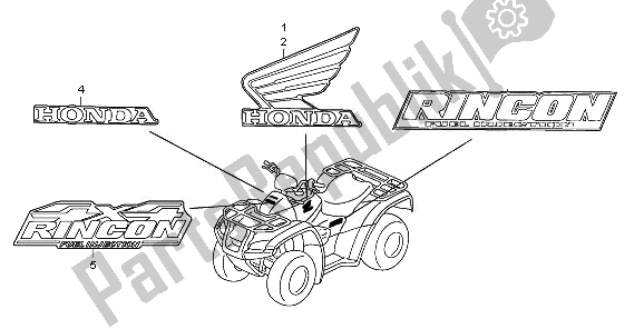 Alle onderdelen voor de Mark van de Honda TRX 680 FA Fourtrax Rincon 2010