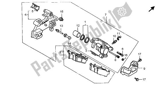 Tutte le parti per il Pinza Freno Posteriore del Honda CR 80 RB LW 2000