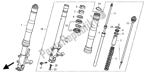 Tutte le parti per il Forcella Anteriore del Honda CBR 600 RR 2012